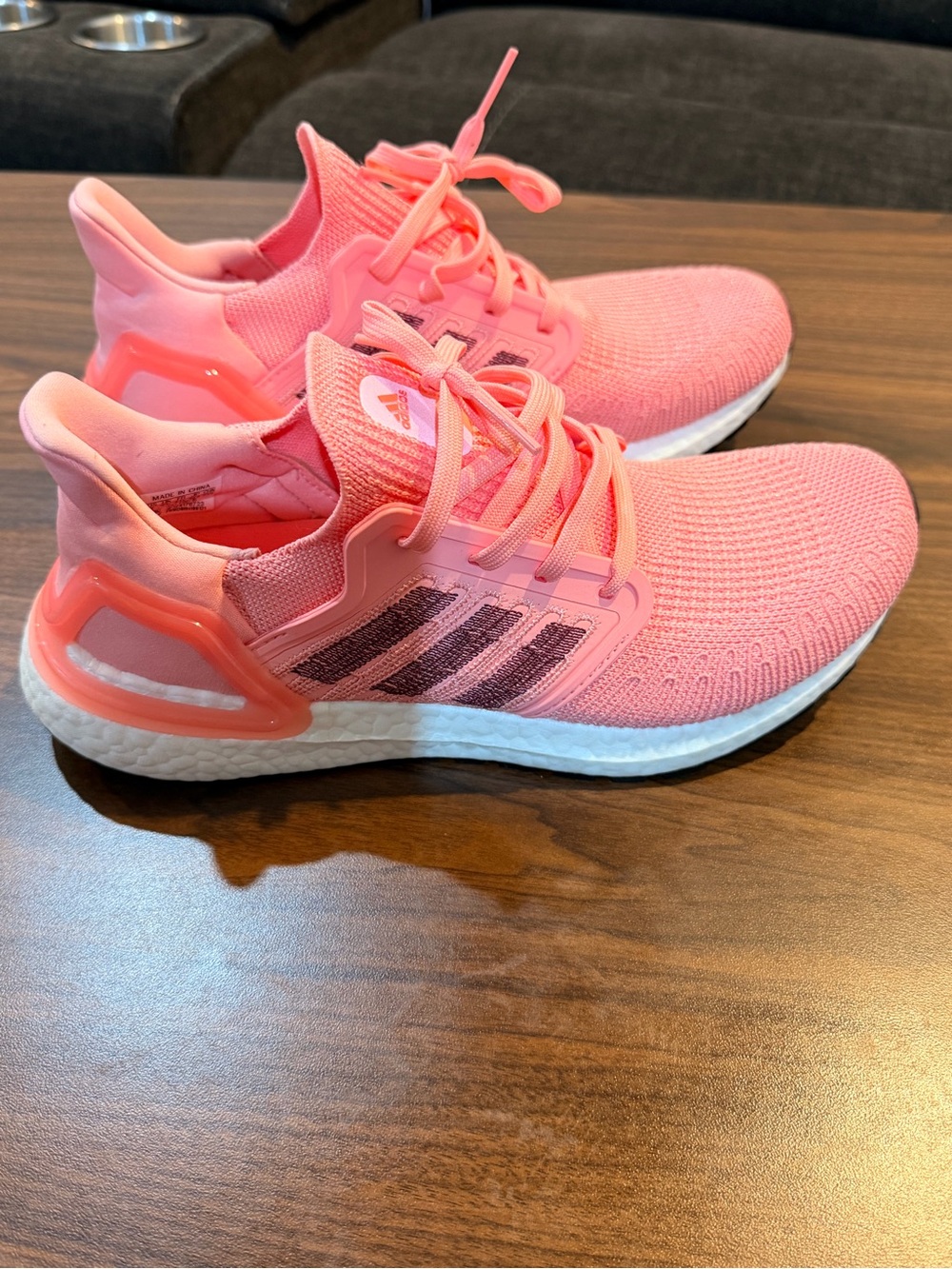 Like New adidas Ultraboost 20 Running Shoes Coral Pink knits